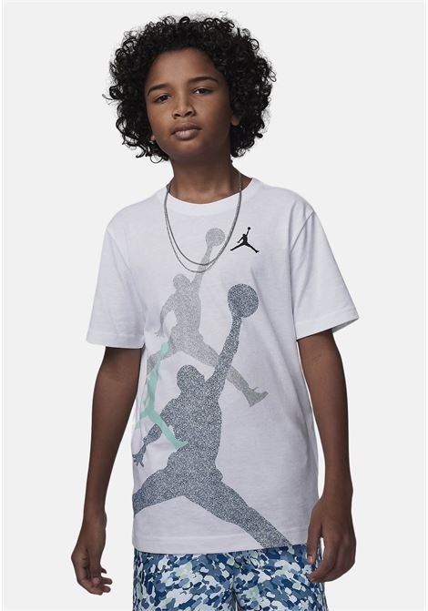 T-shirt a maniche corte bianca da bambino GRADIENT STACKED TEE JORDAN | 95D119I1N