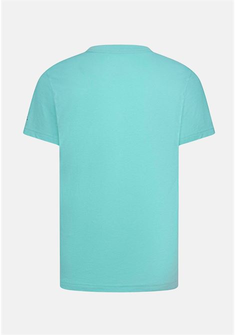 Aquamarine short-sleeved T-shirt for children with maxi logo print JORDAN | 95D161E8G
