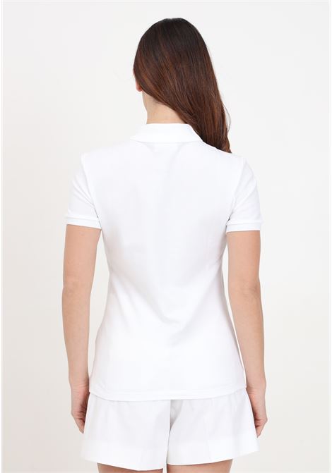 White women's polo shirt with tone-on-tone crocodile patch LACOSTE | PF5462001