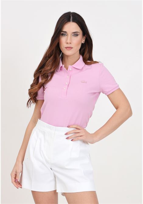 Women's pink polo shirt with logo patch LACOSTE | PF5462IXV