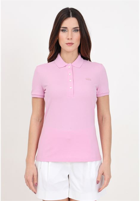 Women's pink polo shirt with logo patch LACOSTE | PF5462IXV