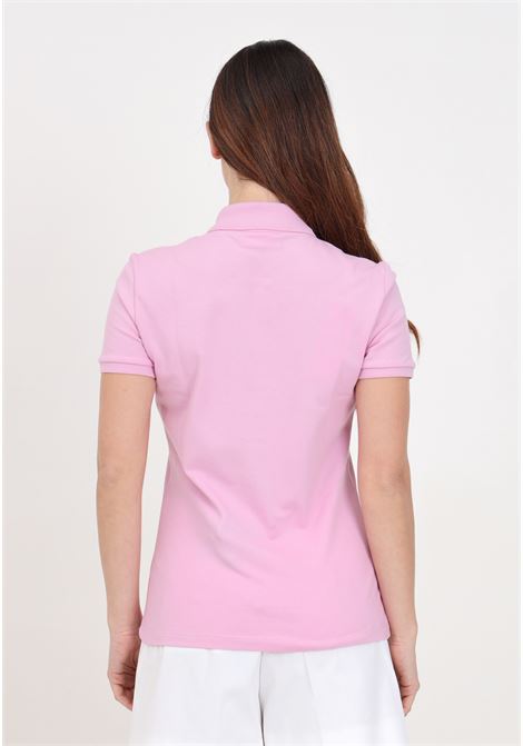 Polo rosa da donna con patch logo LACOSTE | PF5462IXV