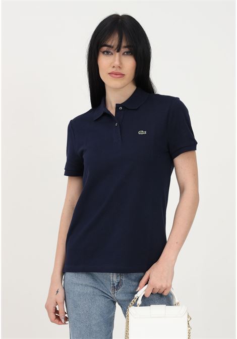 Blue women's polo shirt with crocodile patch LACOSTE | PF7839166