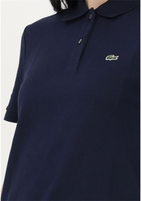 Blue women's polo shirt with crocodile patch LACOSTE | PF7839166