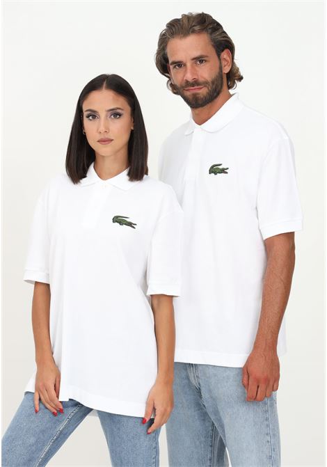 White polo shirt for men and women with crocodile embroidered on the chest LACOSTE | PH3922001