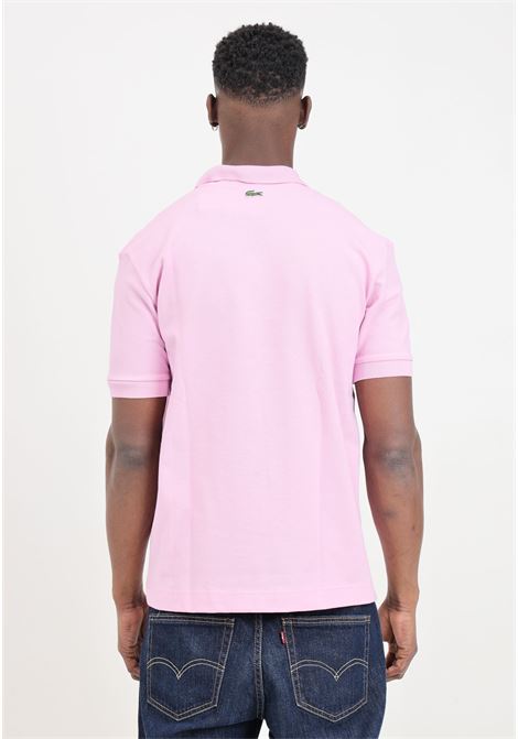 Pink polo shirt for men and women with crocodile logo patch LACOSTE | PH3922IXV