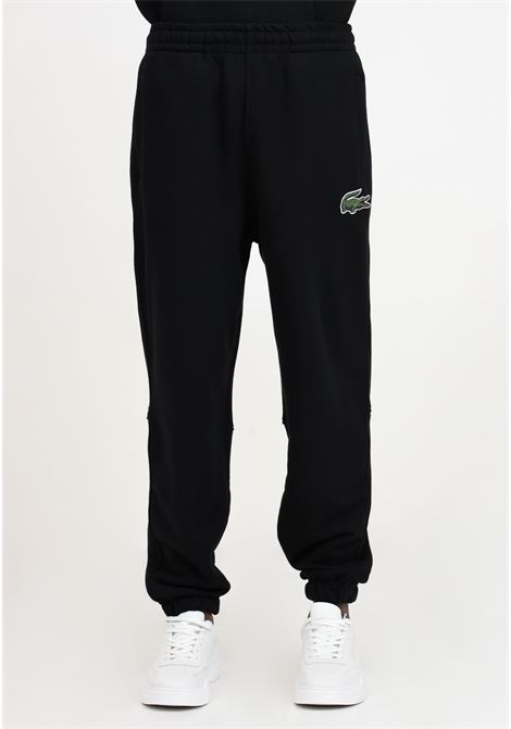 Black tracksuit trousers for men and women with elasticated waist with drawstring LACOSTE | XH0075031