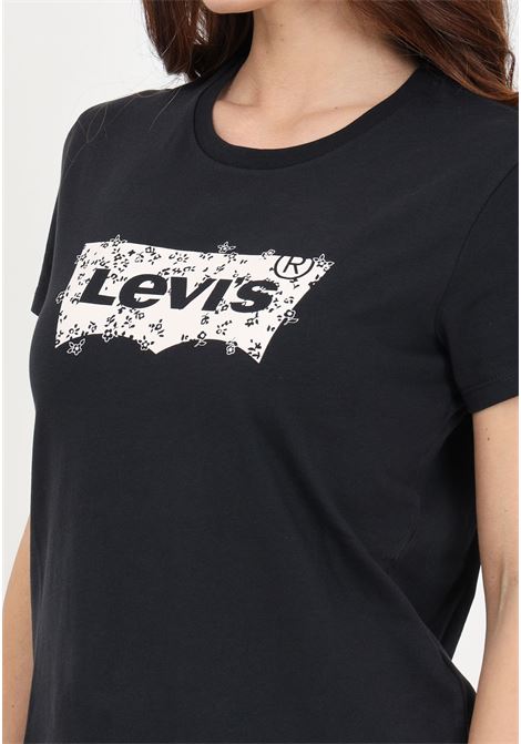 Black women's t-shirt with floral logo print LEVIS® | 17369-25442544
