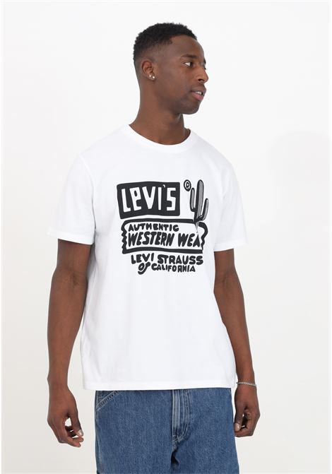 White half-sleeved maxi western print t-shirt for men LEVIS® | 22491-15101510