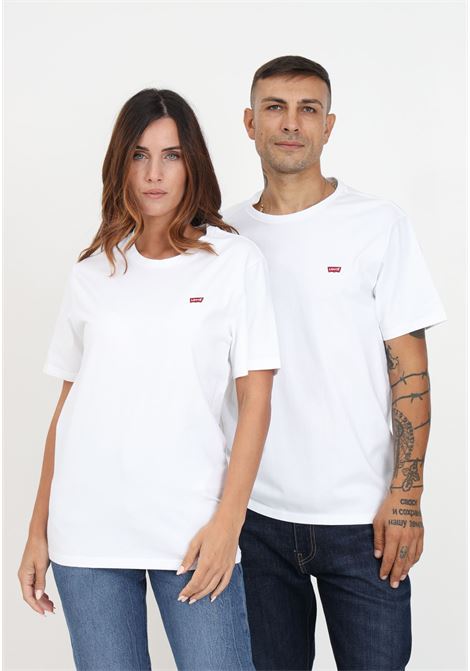 White men's and women's t-shirt with housemark logo on the chest LEVIS® | 56605-00000000