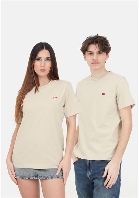 Beige men's and women's t-shirt with housemark logo on the chest LEVIS® | 56605-01310131