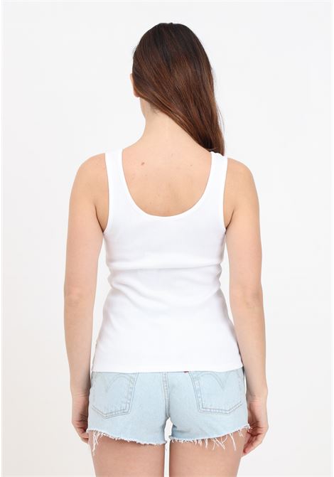 White women's ribbed tank top with wide round neckline LEVIS® | A5906-00010001