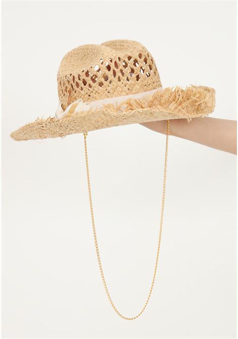 Women's straw hat with openwork and bow LUNATIQUE | NADYRABEIGE