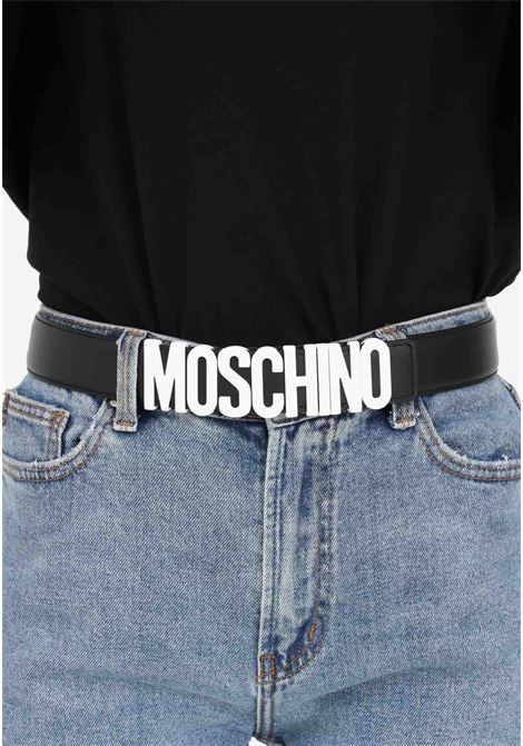 Black belt for men and women with logo buckle MOSCHINO | 80148001A5555
