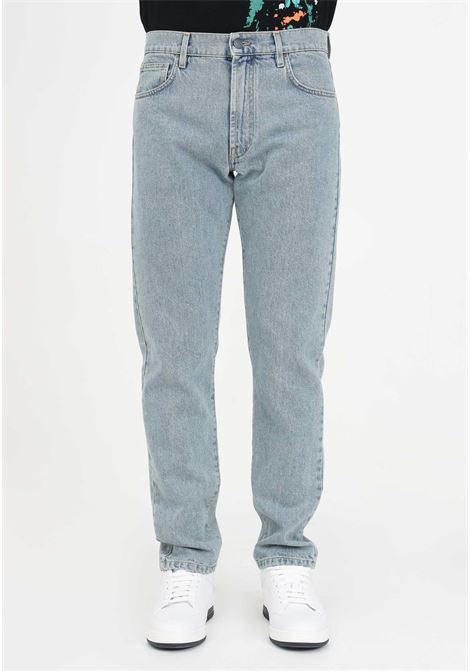 Jeans da uomo in denim blu MOSCHINO | A035220220294