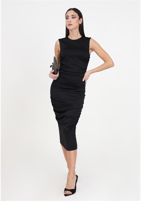 Black allover tone-on-tone logo women's dress MOSCHINO | A041127421555