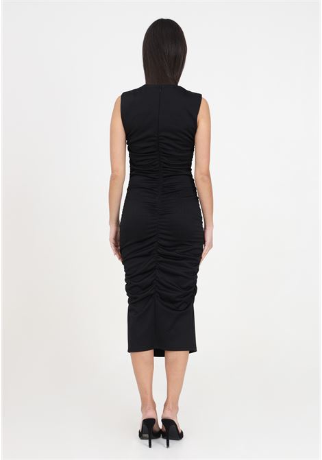 Black allover tone-on-tone logo women's dress MOSCHINO | A041127421555