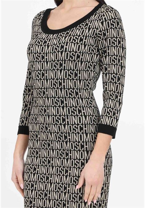 Women's allover gold patterned logo dress MOSCHINO | A048127001606
