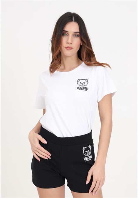 White women's t-shirt with logo printed on the chest MOSCHINO | A070344060001