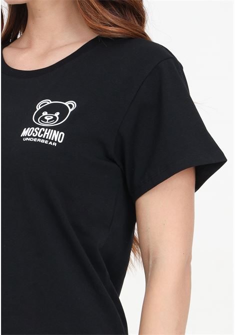 Black women's t-shirt with logo printed on the chest MOSCHINO | A070344060555