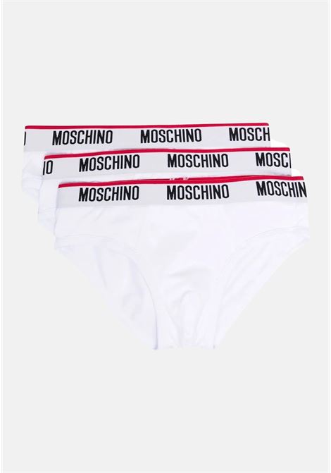 Set of 2 white men's briefs with logoed elastic band MOSCHINO | A139343000001