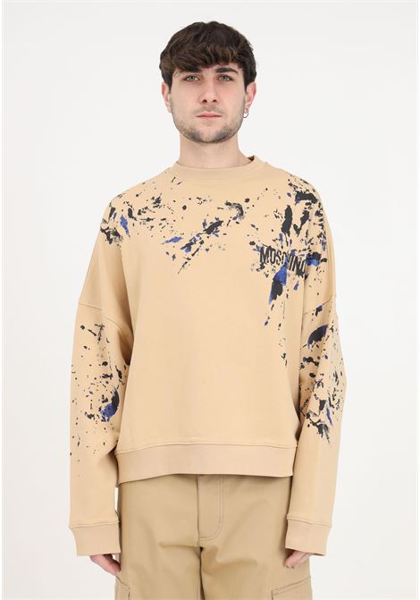 Beige painted effect men's sweatshirt MOSCHINO | A171620281148