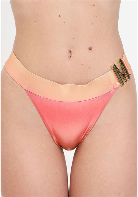 Multicolor women's swim briefs with golden metal detail MOSCHINO | A590594021888
