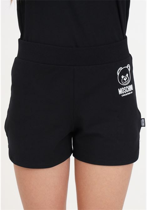 Black women's shorts with logo MOSCHINO | A680144220555
