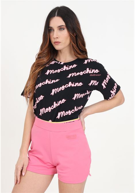 Pink women's shorts with logo MOSCHINO | A680244220245