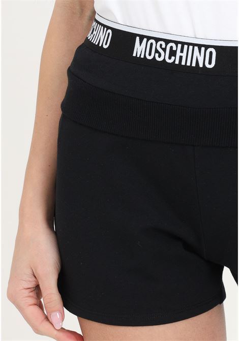 Shorts da donna neri con logo MOSCHINO | A680244220555