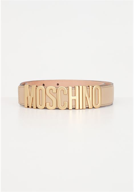 Cintura da donna beige con lettering logo MOSCHINO | A800980031148