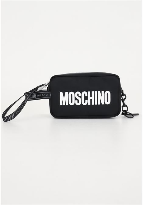 Black and white men's bag with logo script MOSCHINO | A841082201001
