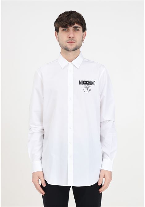 White men's shirt with black logo MOSCHINO | J021520351001