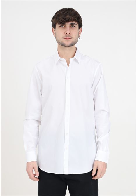 White men's shirt with black back print MOSCHINO | J022502351001
