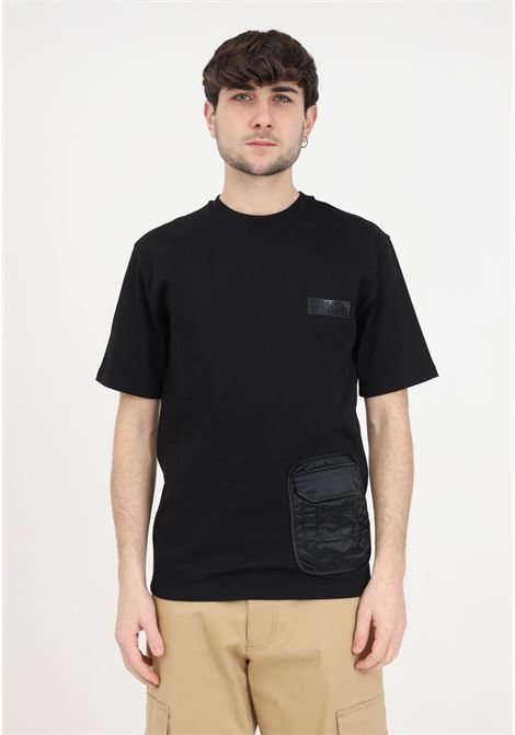 Black multipocket details men's cotton t-shirt MOSCHINO | J072420432555