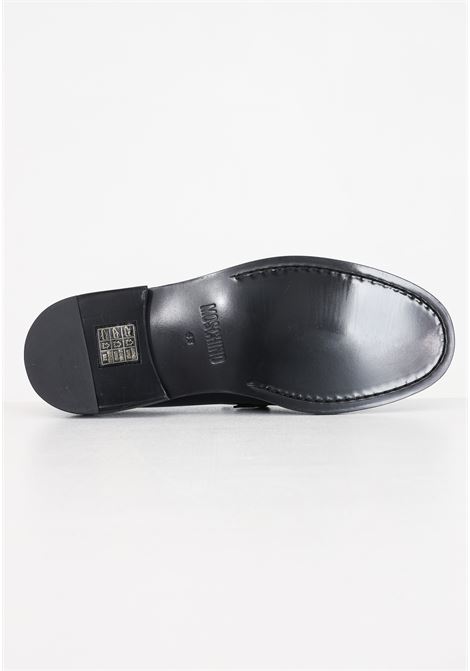 Black men's loafers with logo lettering MOSCHINO | MB10113C1IGB0000