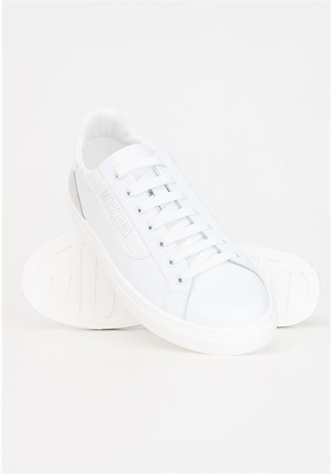 White men's sneakers with laces MOSCHINO | MB15122G1IGAA10A