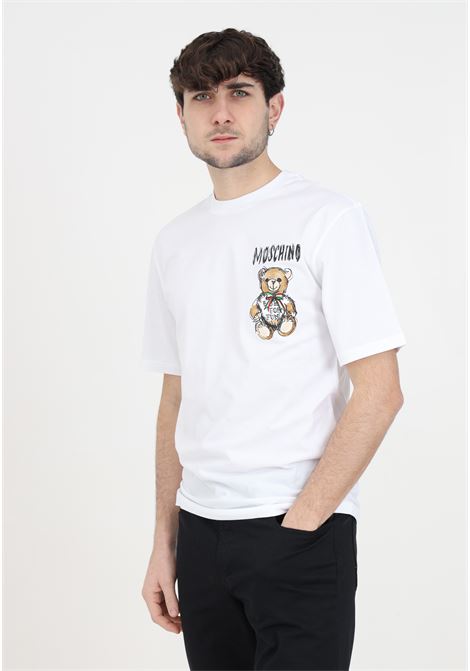 White archive teddy men's t-shirt MOSCHINO | V071602411001