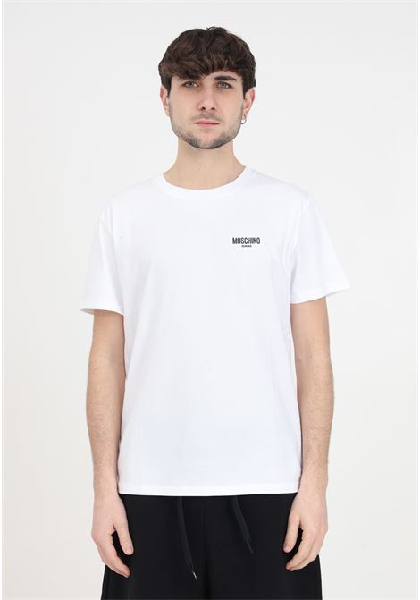 White men's t-shirt with black logo MOSCHINO | V078194080001