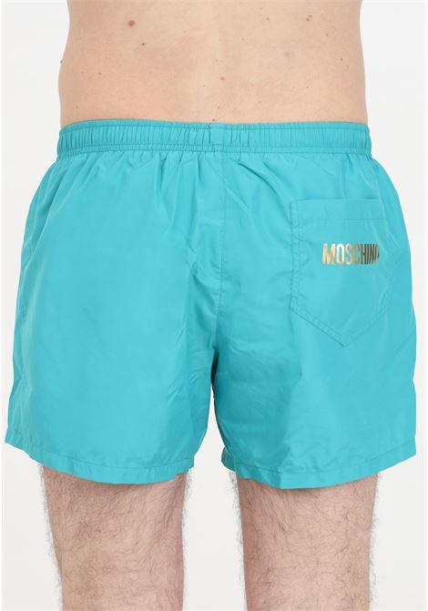 Aqua green men's swim shorts with logo MOSCHINO | V422693010366