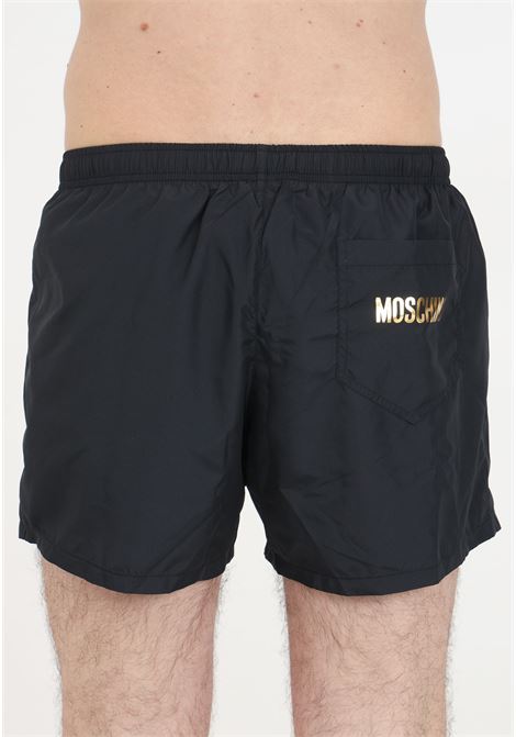 Black men's swim trunks with logo MOSCHINO | V422693010555