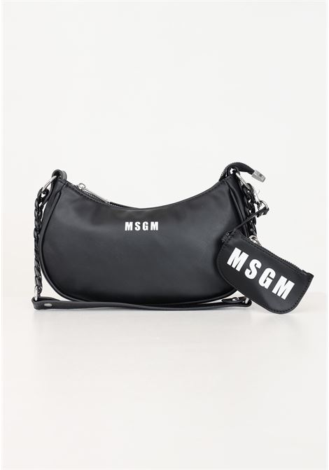 Black women's bag with printed logo lettering MSGM | S4MSJGBA054110