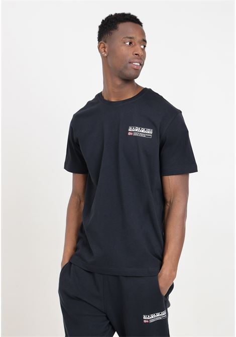 Black men's T-shirt with logo print on the chest NAPAPIJRI | NP0A4HQQ0411411