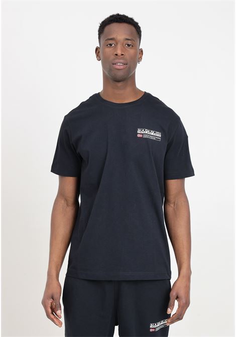T-shirt da uomo nera con stampa logo sul petto NAPAPIJRI | NP0A4HQQ0411411