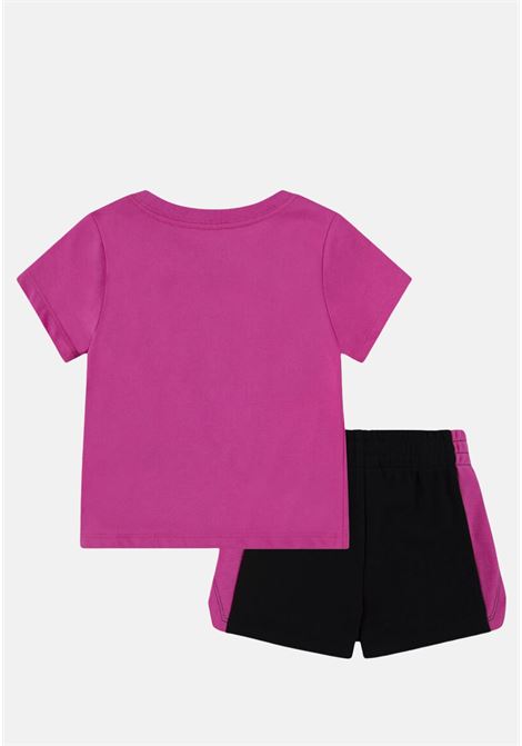 Fuchsia and black baby girl outfit with logo print NIKE | 15D179023