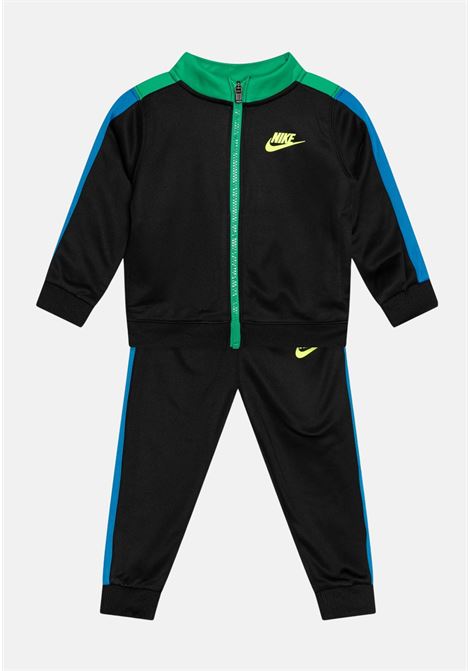 Black baby girl tracksuit with fluo blue green yellow inserts NIKE | 86L695023