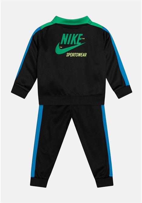 Black baby girl tracksuit with fluo blue green yellow inserts NIKE | 86L695023