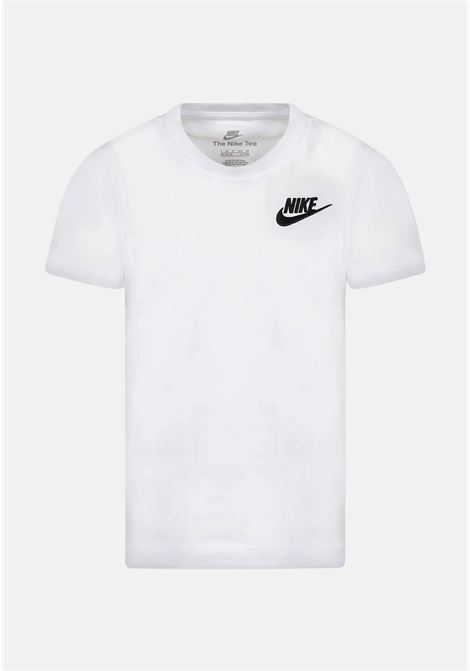 T-shirt sportiva bianca per bambino e bambina con ricamo logo NIKE | 8UC545001
