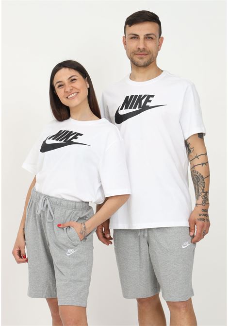 Shorts sportivo grigio per uomo e donna con ricamo logo NIKE | BV2772063