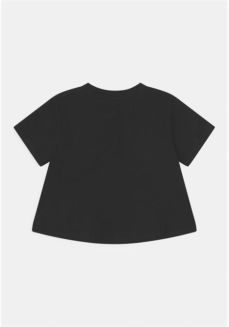 Black sports t-shirt for girls with front logo NIKE | DA6925012